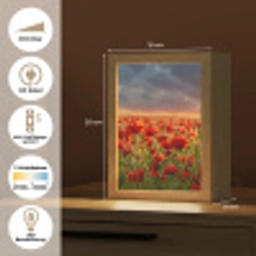 Zonsondergang - Klaprozen - Rood - Bloemen - Veld - Natuur Light Box met kabel (Tafellamp) klein -USP_DE