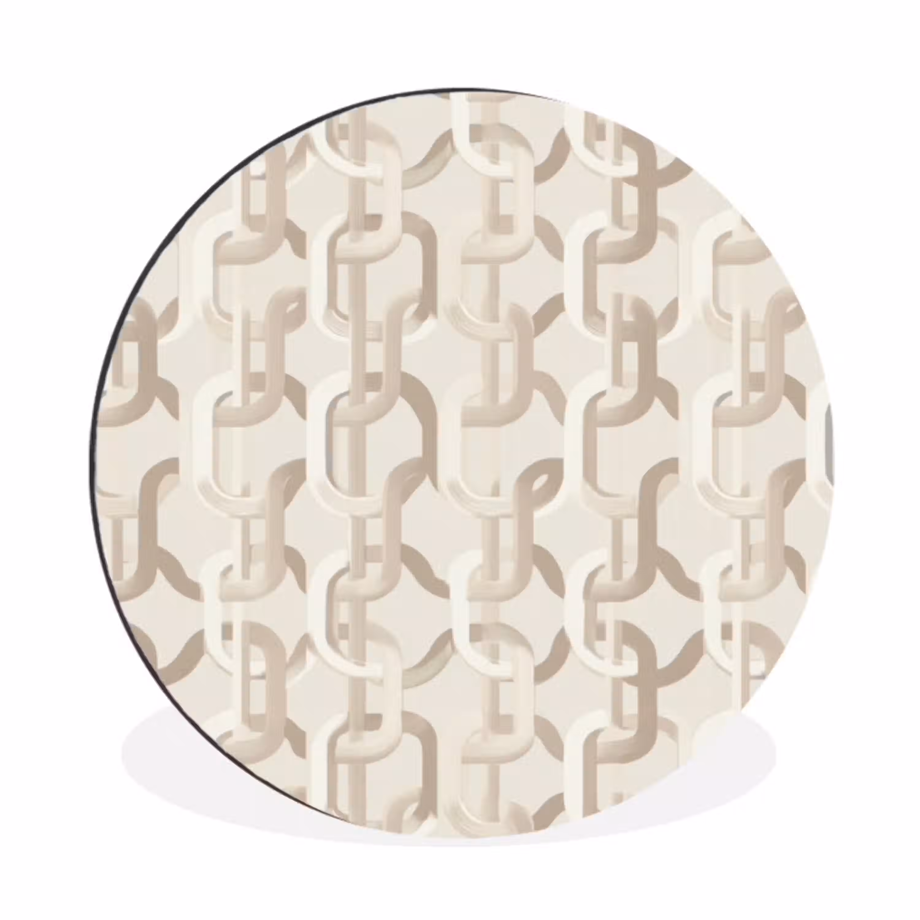 Motief - Abstract - Beige Wandcirkel aluminium klein 190 -3d