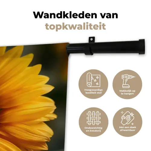 Geel - Zonnebloem - Zomers Wandkleed katoen klein -sfeer2