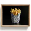 Friet - Porselein - Delfts blauw - Eten Dienblad Rechthoek middel -z3d_shopping