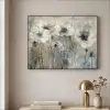 Bloemen - Planten - Grijs - Abstract Textielframe zwart klein -sfeer2