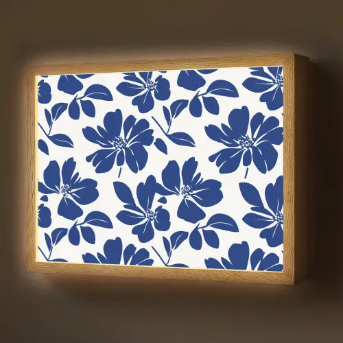 Floraal - Modern - Blauw Light Box met batterij (Wandlamp) middel 907 -z3d_website