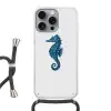Zeepaardje - Staart - Blauw Hoesje iPhone 16 Pro Max met koord klein -3d