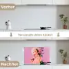 Vrouw - Bloemen - Paars - Abstract keuken achterwand spatscherm klein -voor_na_DE