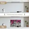 Bougainvillea - Stenen Muur - Roze keuken achterwand spatscherm klein -voor_na_NL