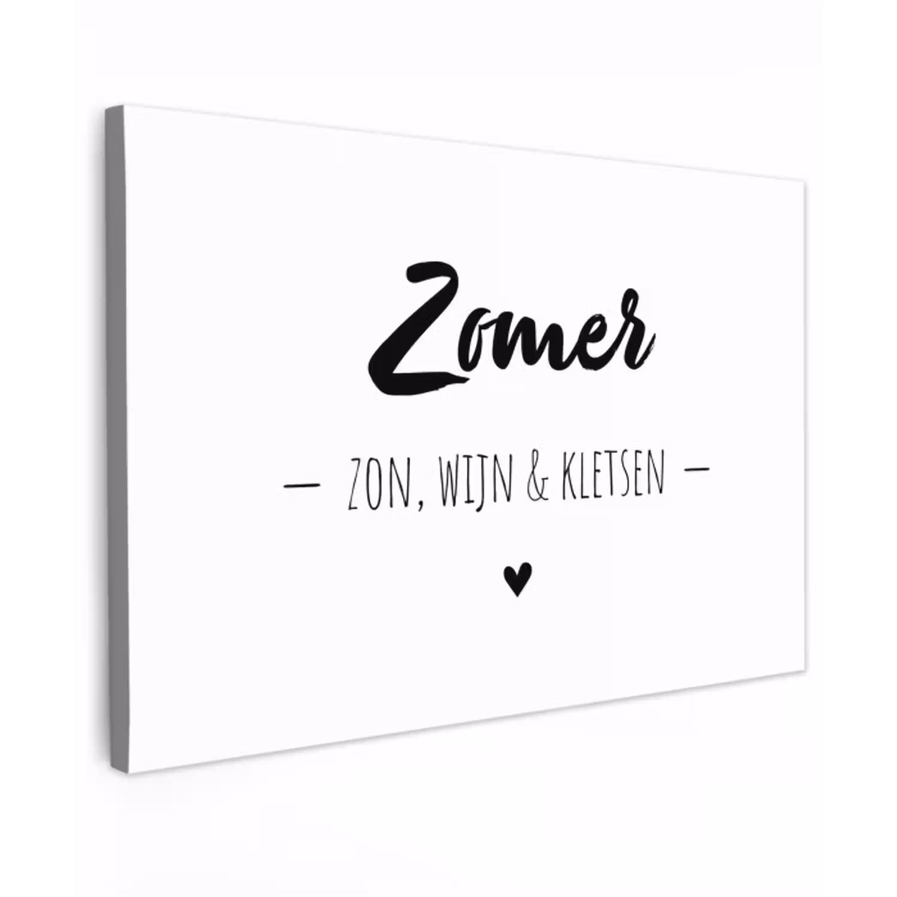 Zomer, zon, wijn & kletsen - Quotes - Tekst - Wijn - Zomer Tuinposter op houten frame 2 cm dik klein -3d
