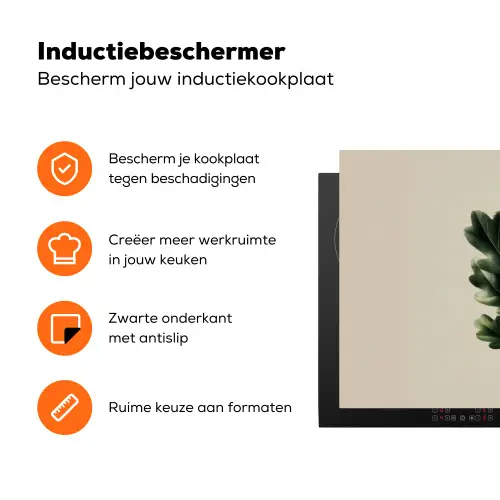 Eikenbladeren - Beige - Groen - Golvende randen Inductie beschermer vinyl 3mm klein -zzzzzzz-td-ups