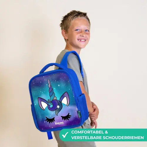 Paarse eenhoorn Kinderrugzak - Blauw middel -sfeer3_NL