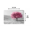 Boom - Natuur - Roze - Zwart wit Placemat vinyl groot -specs
