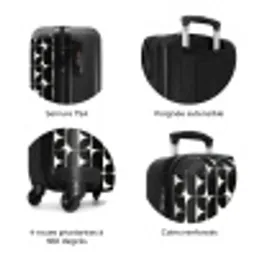 Modern - Geometrisch - Zwart NBS - Handbagage koffer - Volwassenen Unisex middel zzzzzzzbolletjes_FR