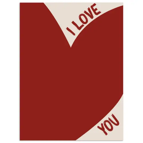 Loveyou - Rood - Hart poster papier klein -3d