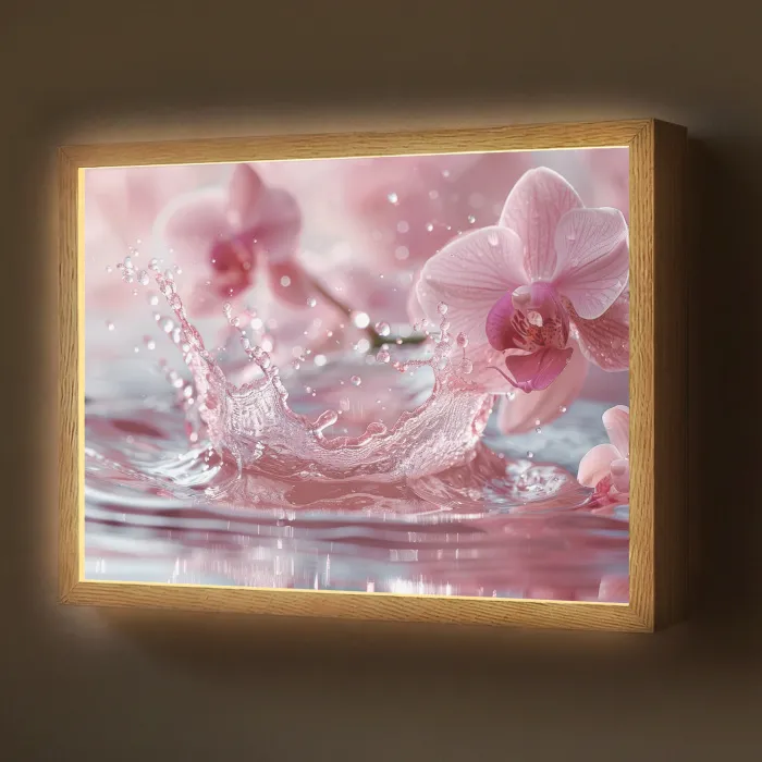 Abstract - Modern - Water - Orchidee Light Box met batterij (Wandlamp) middel -z3d_website