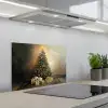 Kerstboom - Cadeaus - Goud keuken achterwand spatscherm klein -3d_schuin