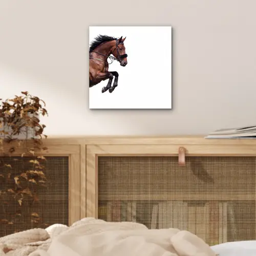 Paard - Springen - Modern aluminium wit klein -sfeer3