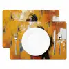 Vrouw - Ogen - Penseelstreken - Geel Placemat vinyl groot -zzsfeer2_Kitchenyeah-website