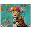 Luipaard - Bloemen - Kroon tuinposter los doek klein -3d