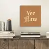 Yee haw - Bruin - Minimalistisch aluminium wit klein -sfeer1