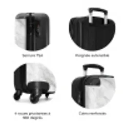 Klassiek - Marmer - Grijs NBS - Handbagage koffer - Volwassenen Unisex middel zzzzzzzbolletjes_FR
