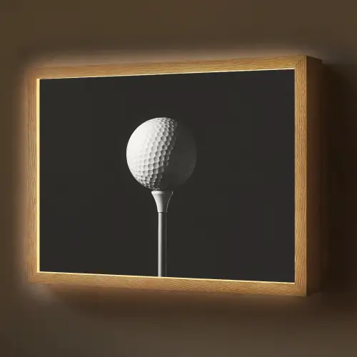 Golfbal - Minimalistisch - Wit Light Box met batterij (Wandlamp) middel -z3d_website
