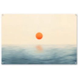 Zon - Oranje - Zee tuinposter los doek groot -3d