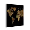 Wereldkaart - Goud - Luxe - Aarde - Zwart aluminium wit klein -3d