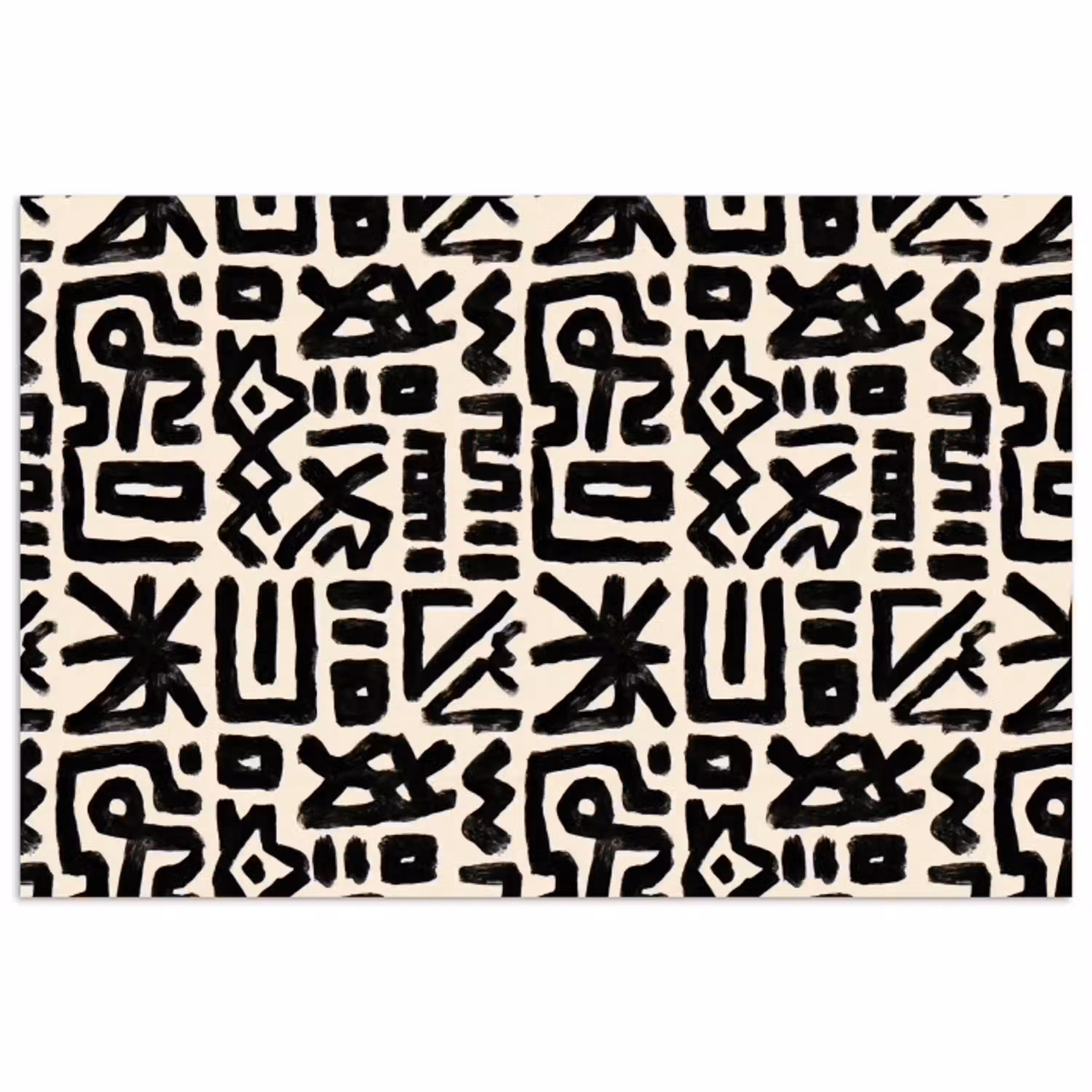 Geometrisch - Figuren - Zwart poster papier klein 62 -3d