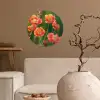 Bloemenveld - Zonnestralen - Oranje Wandcirkel behangsticker klein -sfeer1