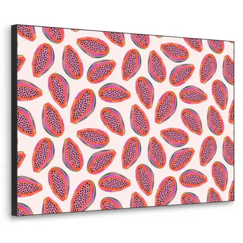 Papaja - Patroon - Roze Textielframe zwart klein 947 -3d