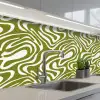 Lijnpatroon - Groen - Organisch keuken achterwand 2 middel 871 -3d_schuin