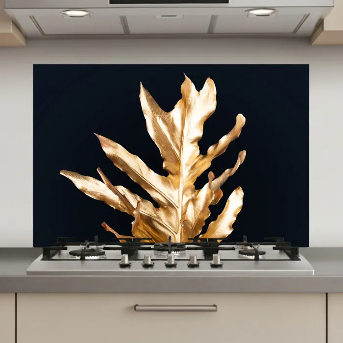 Bladeren - Goud - Herfst - Natuur - Luxe keuken achterwand spatscherm klein -3d_website