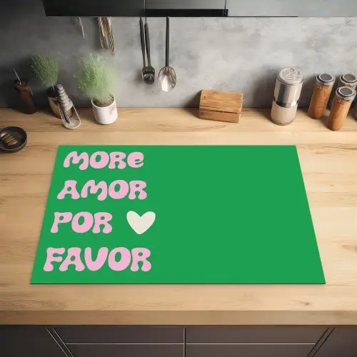 Amor - Valentijn - Groen - Tekst Inductie beschermer vinyl 3mm klein -sfeer5