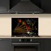 Kruiden - Lepels - Zout - Specerijen - Zwart keuken achterwand spatscherm klein -sfeer1