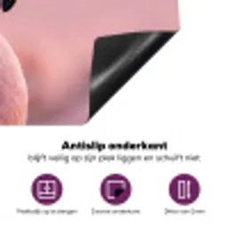 Flamingo - Portret - Roze Inductie beschermer vinyl 3mm klein -zzzzzzz-cc-onderkant