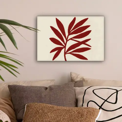 Tak - Bladeren - Rood canvas 2cm klein -sfeer1