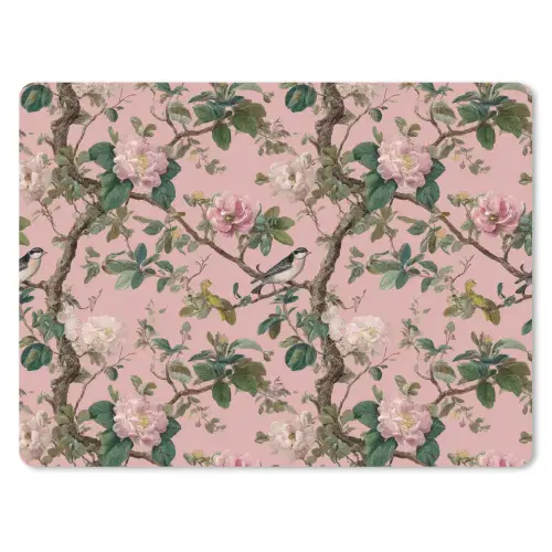Pioenrozen - Botanisch - Vogel muismat rubber klein 262 -3d