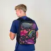 Dinosaurus - Kind - Patronen - Roze - Meisjes Rugzak - Zwart middel -sfeer8