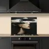 Gezicht - Vrouw - Zwart - Abstract keuken achterwand spatscherm klein -sfeer1