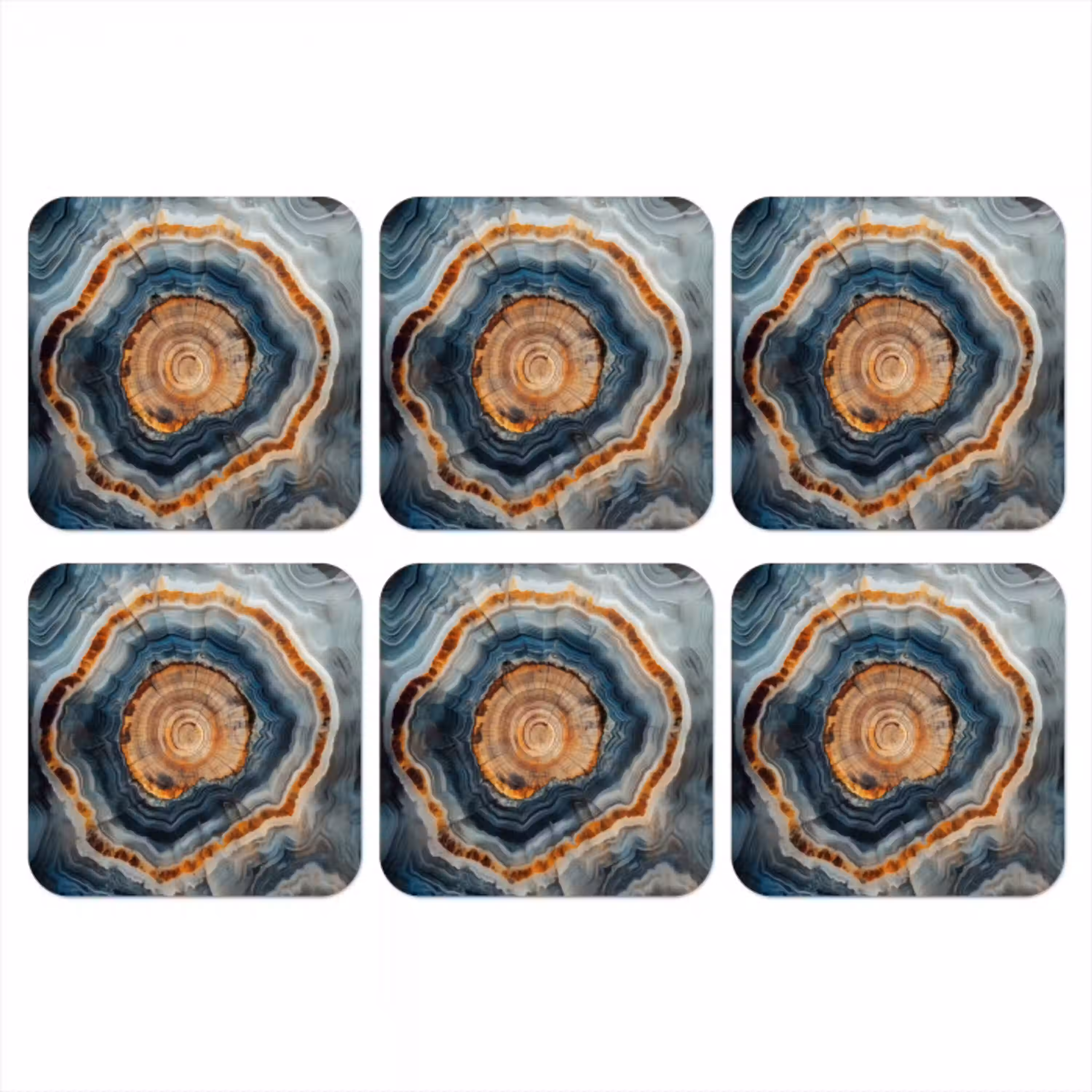 Cirkel - Ringen - Steen - Tinten onderzetter kurk middel -3d