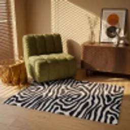 Zebra - Abstract - Zwart Vloerkleed Rechthoek klein 1091 -atmosphere_sfeer1_global