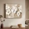 Bloemen - Beige - Abstract - Modern Textielframe zwart klein -sfeer3