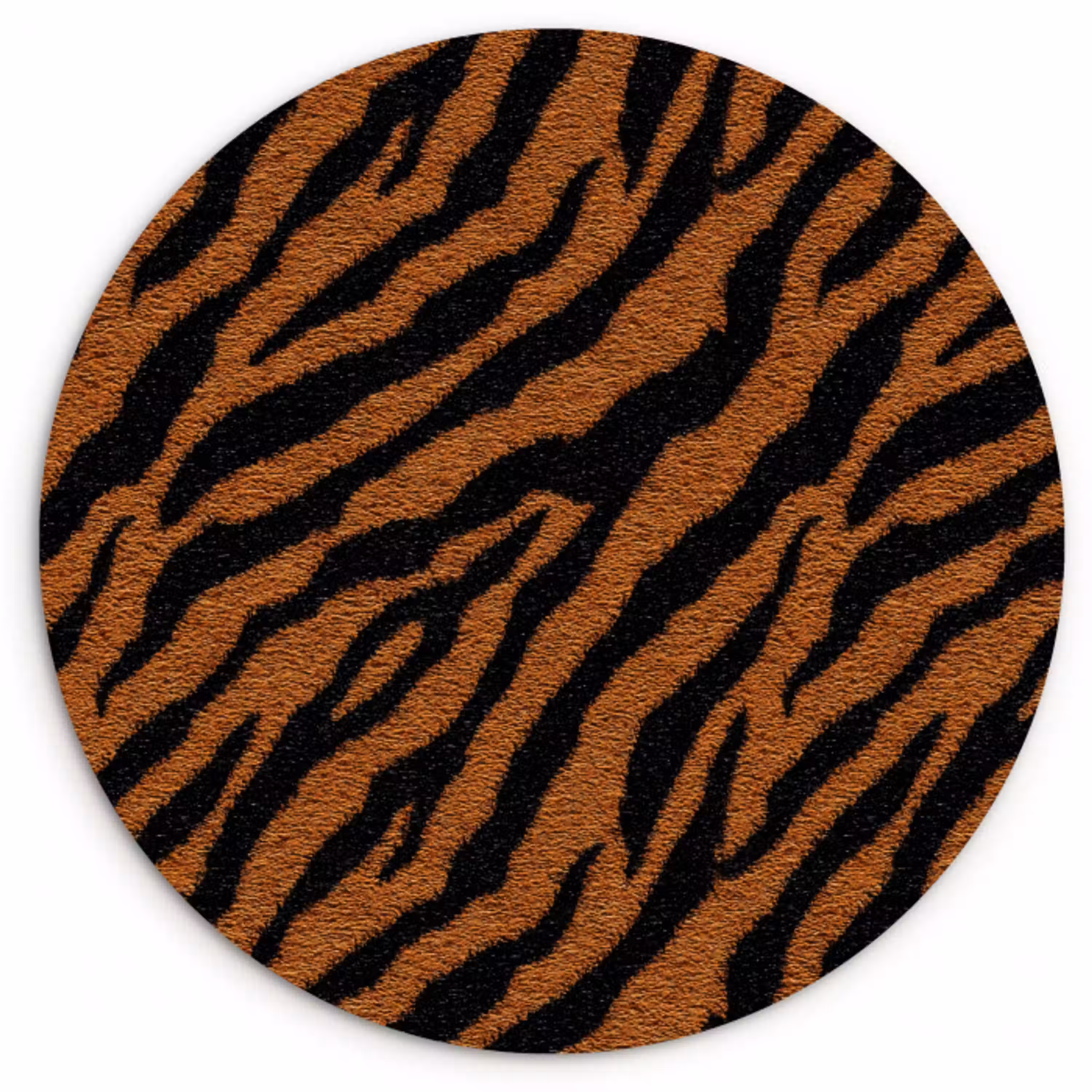 Tijger - Zwart - Vacht Wandcirkel kunststof plaat 5mm dik klein 188 -3d