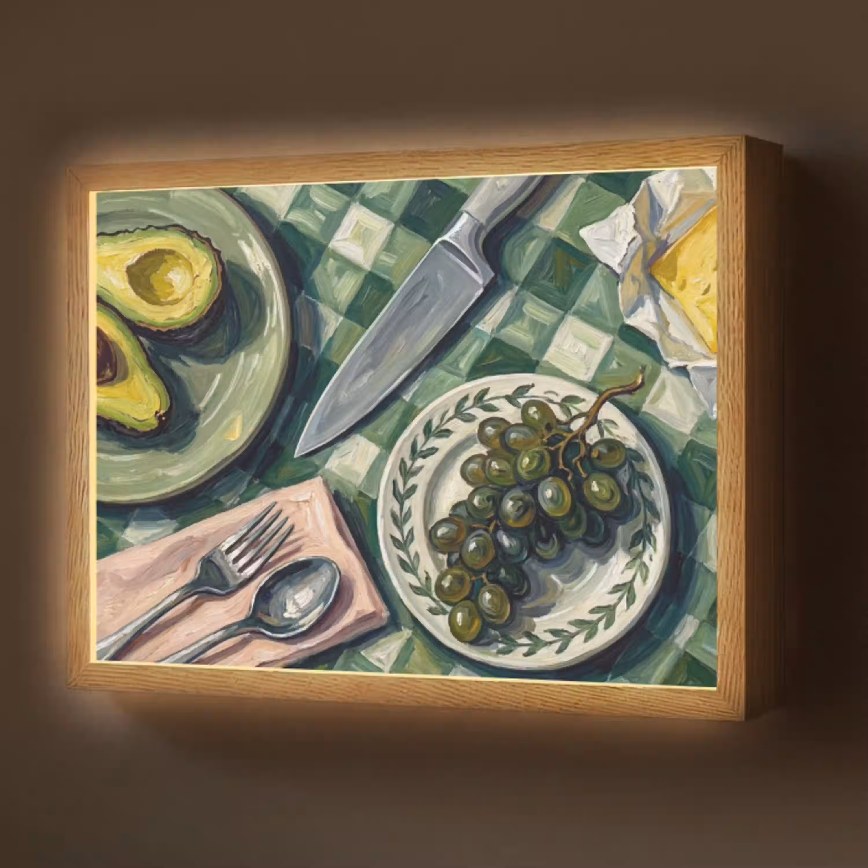 Eten - Ontbijt - Tafel - Modern - Groen Light Box met batterij (Wandlamp) middel -z3d_website