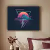 Wolk - Bliksemschicht - Driehoeken - Lijnen Textielframe zwart klein -sfeer1