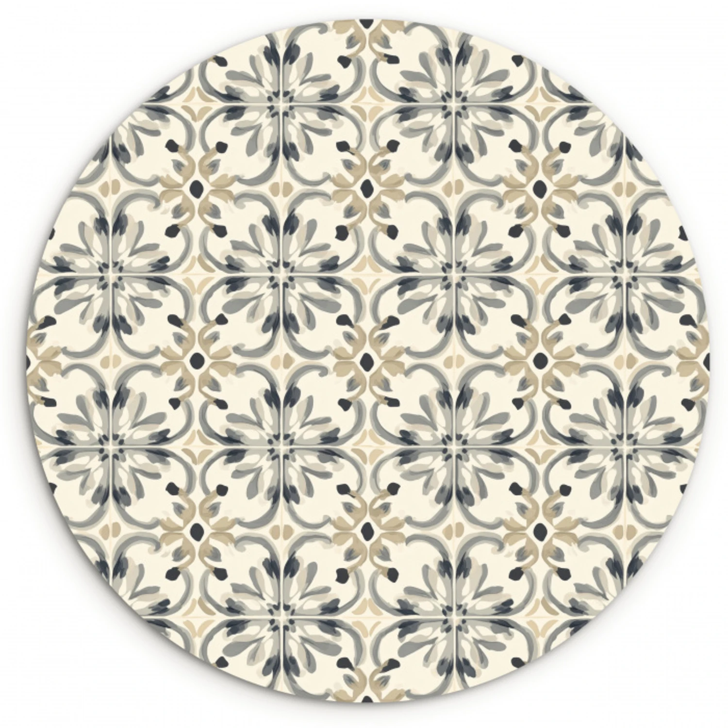 Floraal - Patroon - Kleurrijk Wandcirkel kunststof plaat 5mm dik klein 188 -3d
