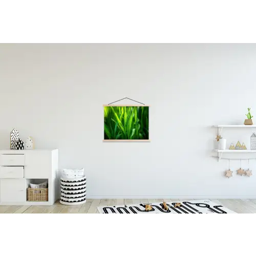 Grassprieten - Lichtinval - Groen textielposter latten blank klein -kinderkamer