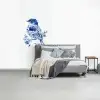 Vogel - Delfts blauw - Illustratie - Bloemen fotobehang vinyl groot -slaapkamer