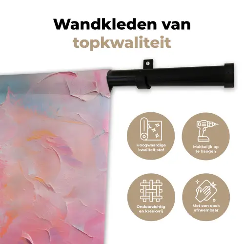 Schelp - Pastel - Pink Wandkleed katoen klein -sfeer2