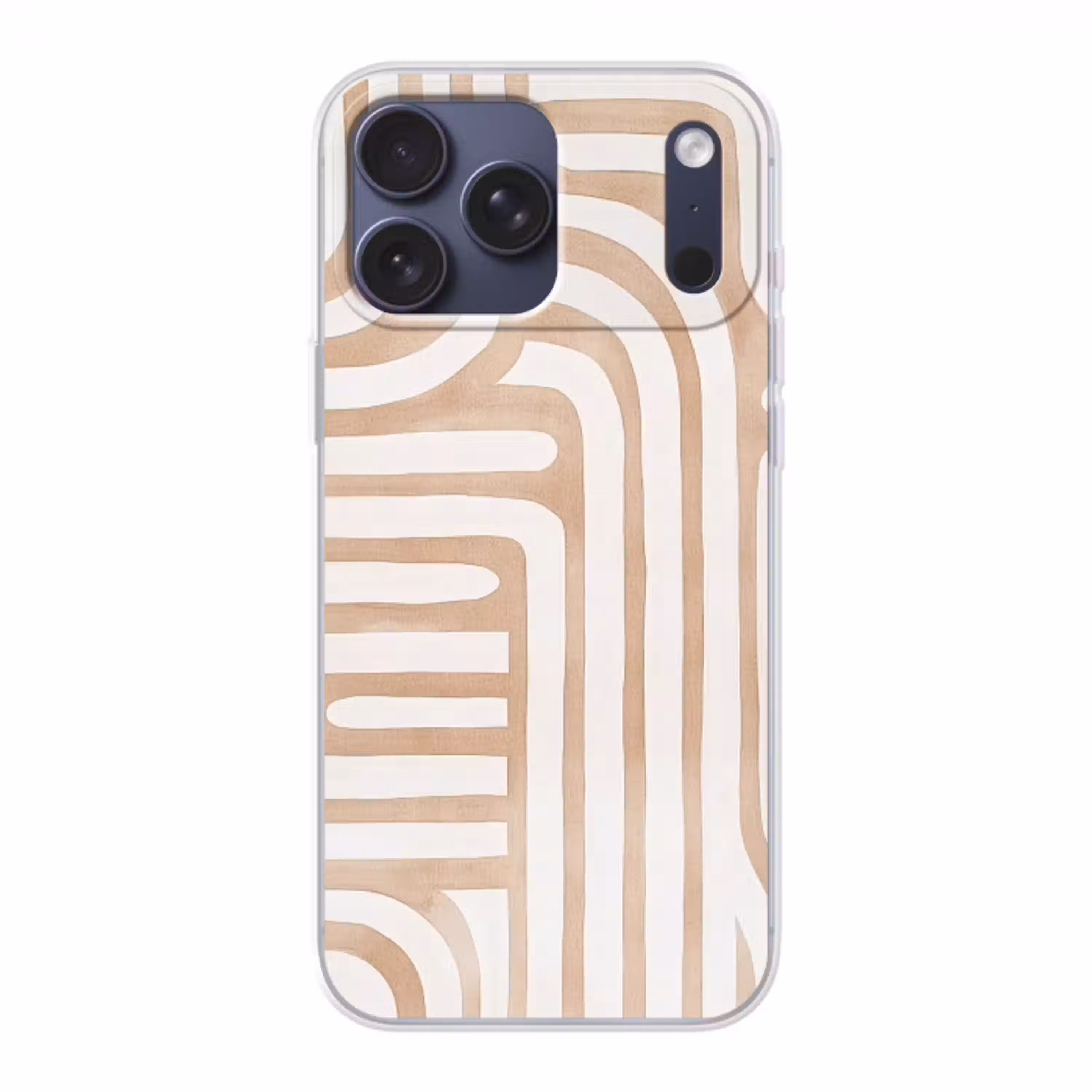 Aardetinten - Labyrintpatroon Telefoonhoesje iPhone 17 Pro Max klein -3d