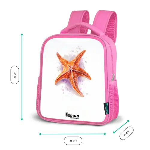 Oranje Zeester Illustratie Kinderrugzak - Roze middel -productfoto_formaten