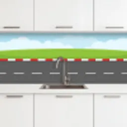 Racebaan - Illustratie - Sport - Kleurrijk keuken achterwand 2 middel -3d